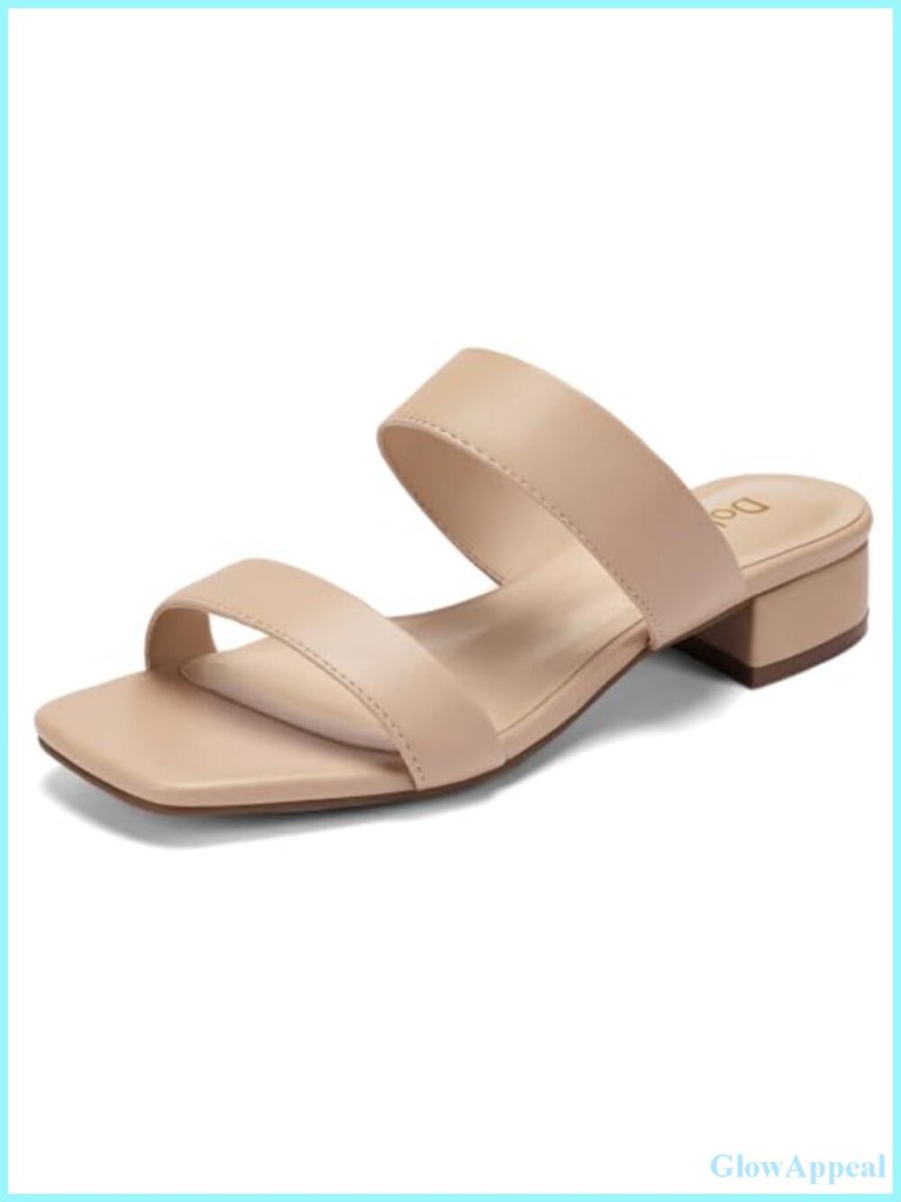 DOBOLIN Women's Dressy Heeled Sandals 1.4-Inch Low Heels Faux Leather Wide Feet